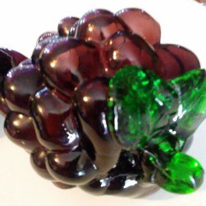 Vintage Hand Blown Glass Grapes Murano Style